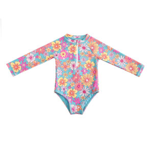 Girls' Long-Sleeve One-Piece Swimsuit