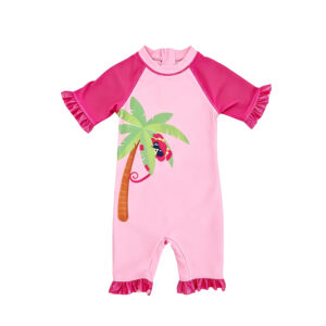 Girls one-piece swimsuit with ruffles