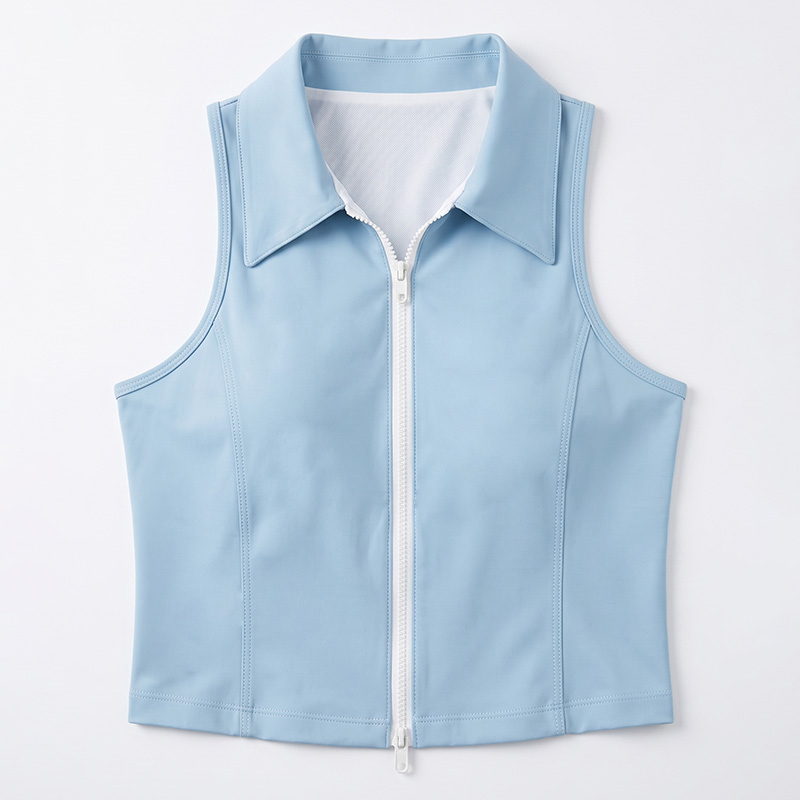 Women's athletic breathable mesh-lined vest